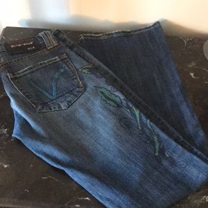 Vigoss flowered boot cut jeans